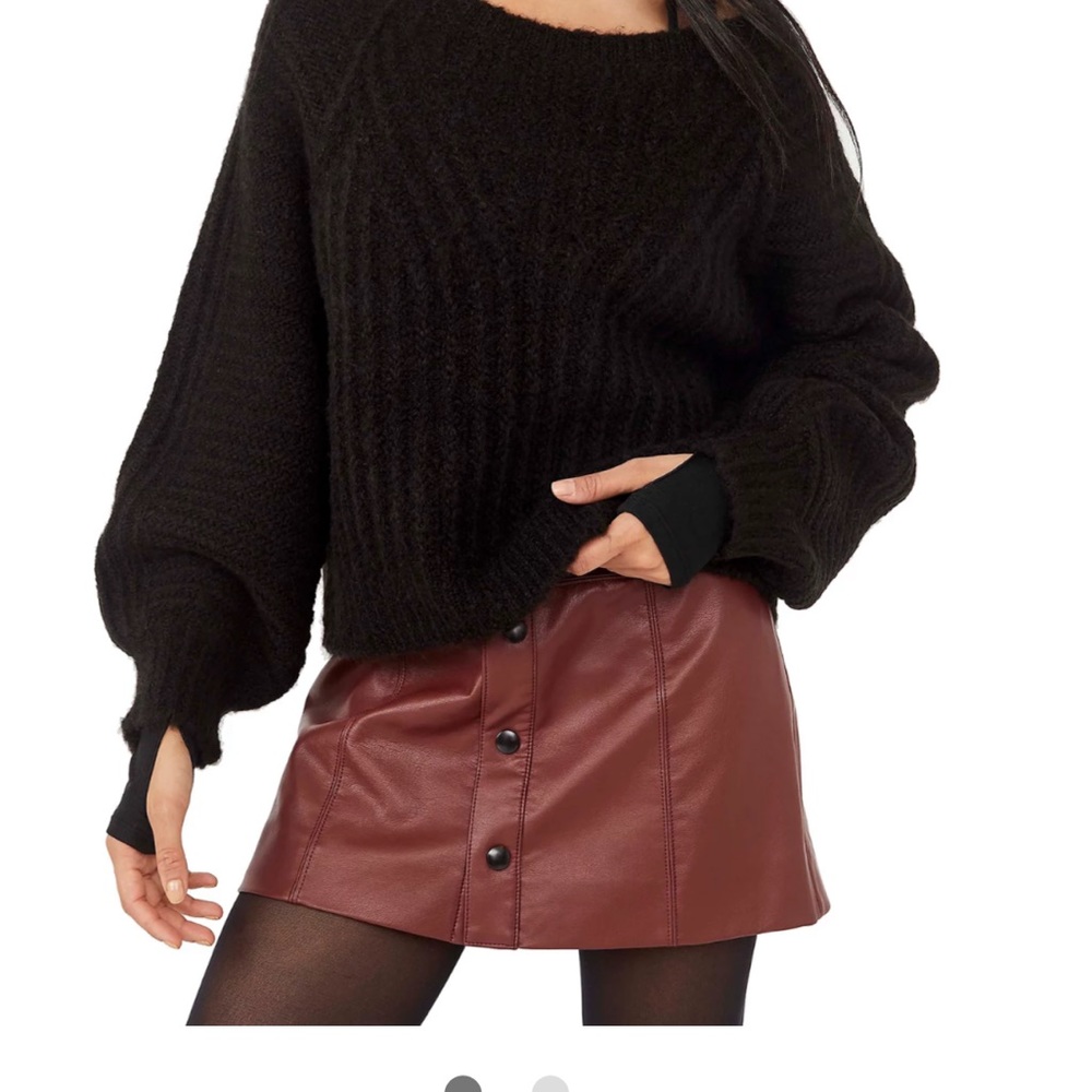 Free People Black Carter Pullover Sweater NEW
